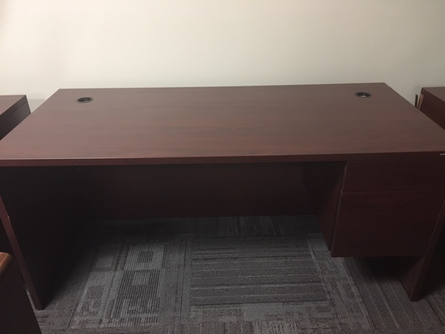 Cherry wood 4 drawer executive desk